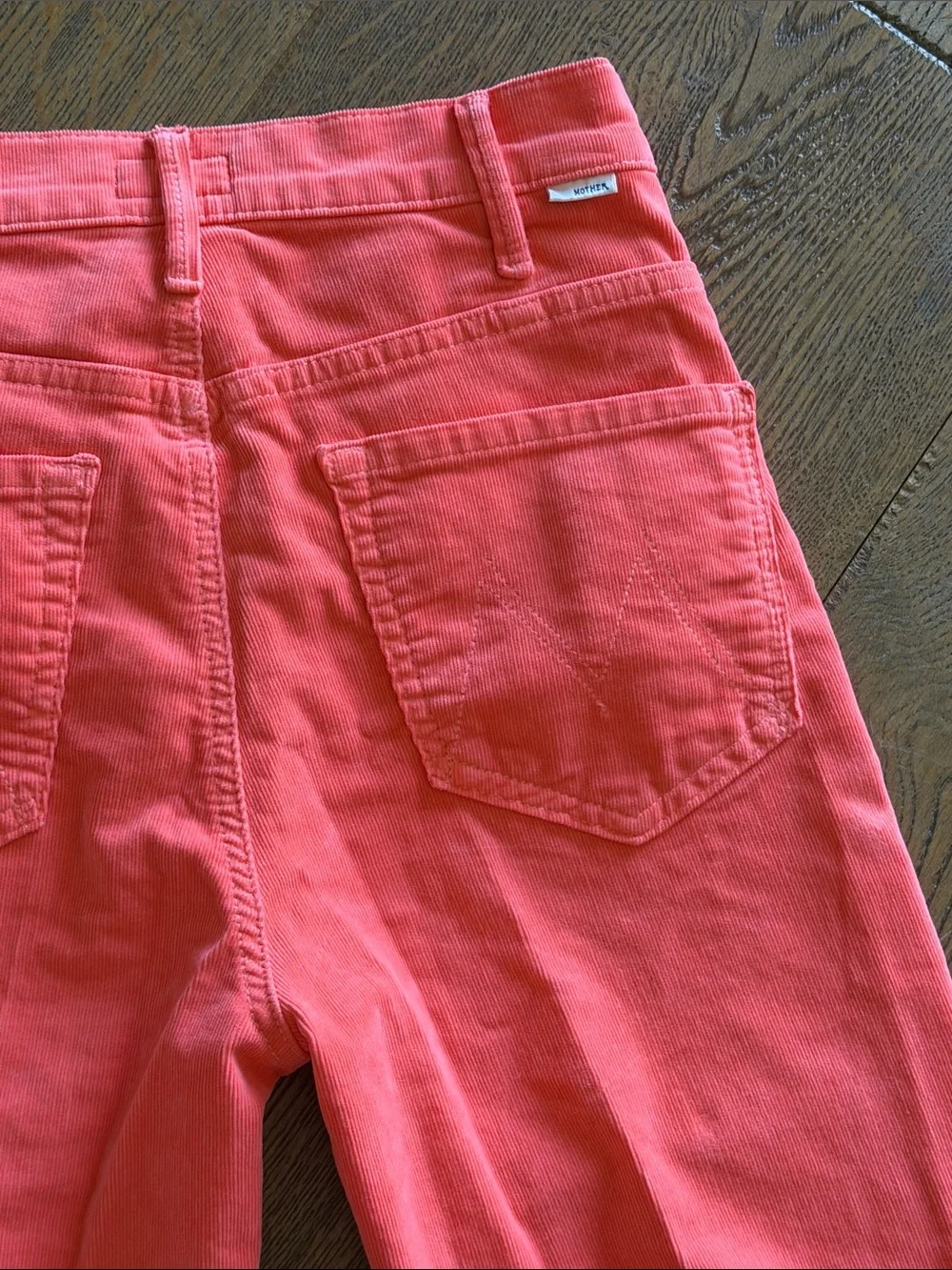 MOTHER Coral‎ High-Rise Cropped corduroy Straight hopscotch Jeans